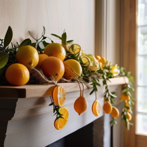Minimalist Dried Citrus Garlands for home decor.