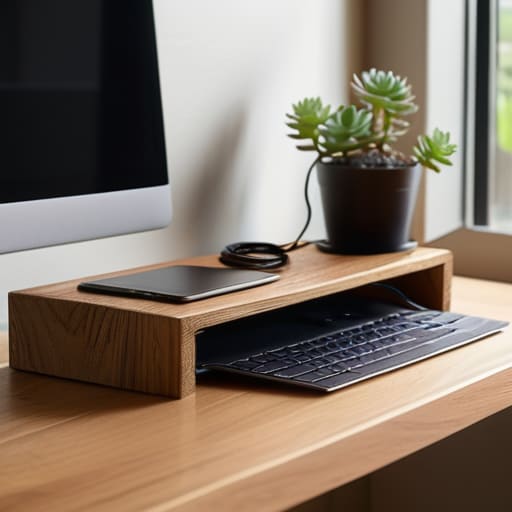 The Custom Tech-Savvy Organizer cable management station.